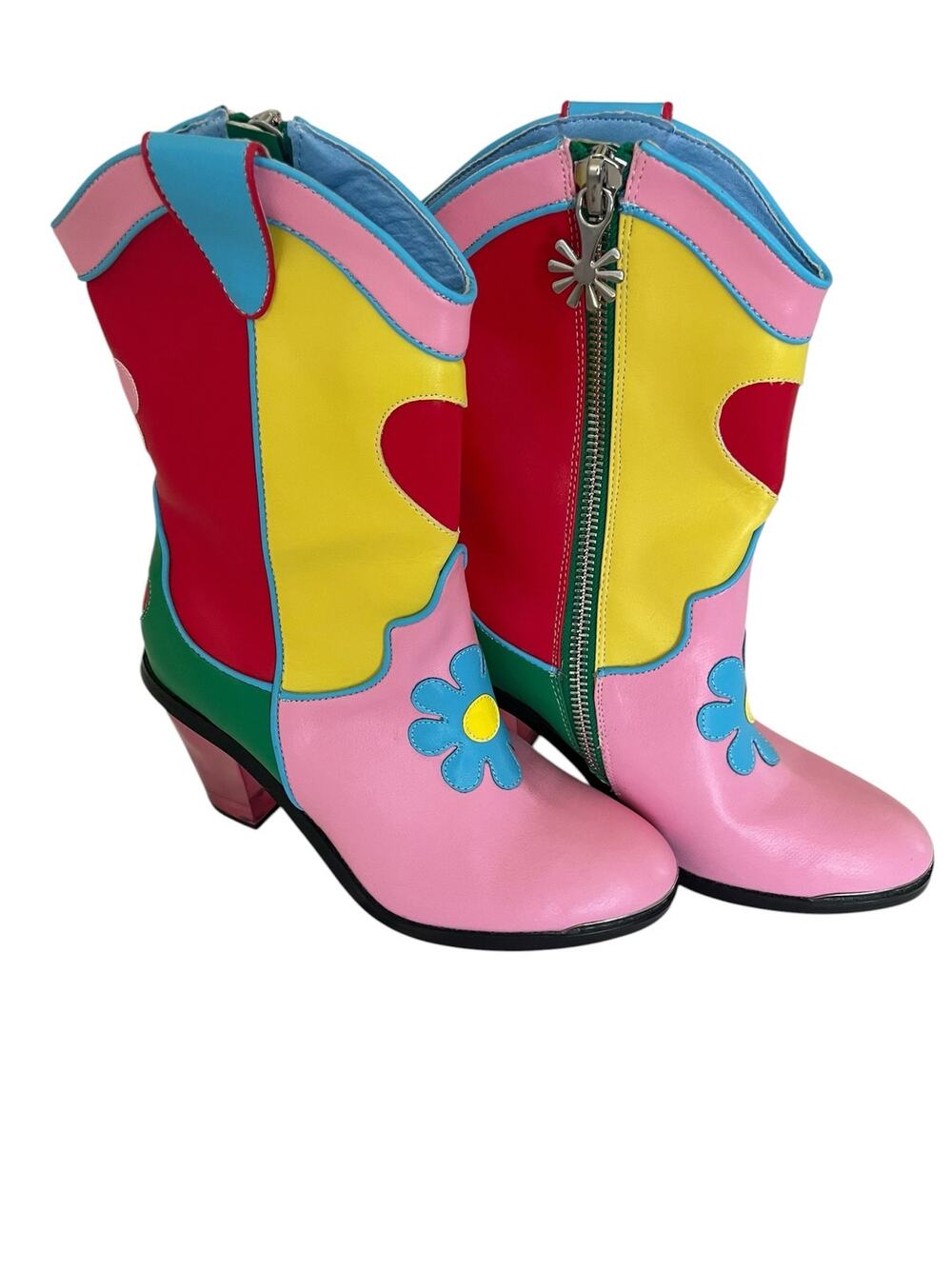 Dolls Kill x Delia's Colorblock Daisy Cowboy Boots Size 8